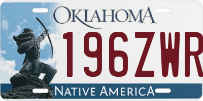 OK license plate 196ZWR