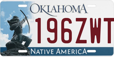OK license plate 196ZWT
