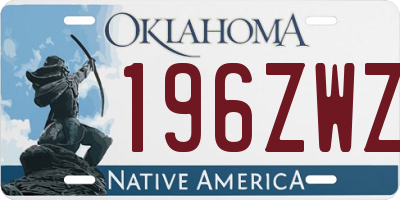 OK license plate 196ZWZ