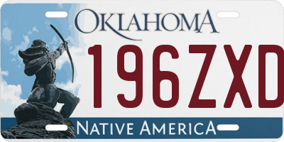 OK license plate 196ZXD