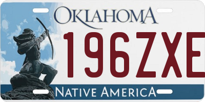 OK license plate 196ZXE