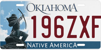 OK license plate 196ZXF