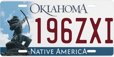 OK license plate 196ZXI
