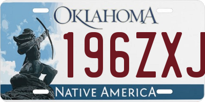 OK license plate 196ZXJ