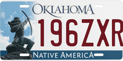 OK license plate 196ZXR