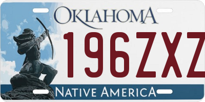 OK license plate 196ZXZ