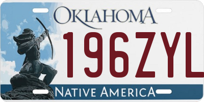 OK license plate 196ZYL