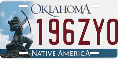 OK license plate 196ZYO