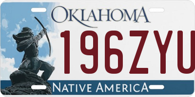 OK license plate 196ZYU