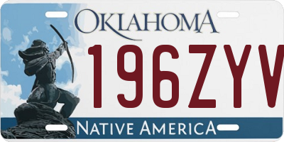 OK license plate 196ZYV