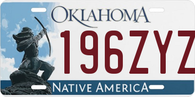 OK license plate 196ZYZ