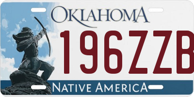 OK license plate 196ZZB