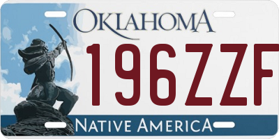 OK license plate 196ZZF