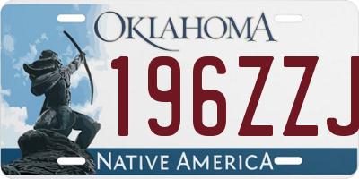 OK license plate 196ZZJ