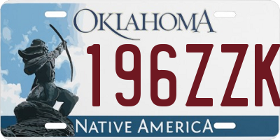 OK license plate 196ZZK