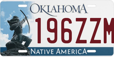 OK license plate 196ZZM