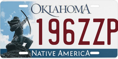OK license plate 196ZZP