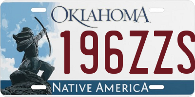 OK license plate 196ZZS