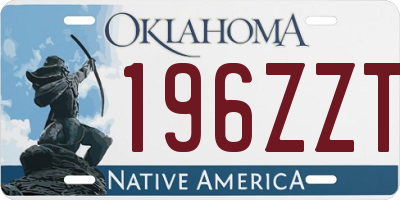 OK license plate 196ZZT