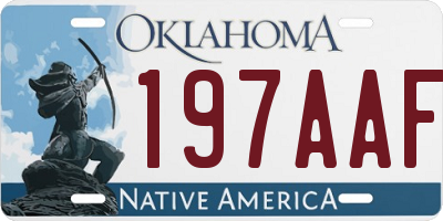 OK license plate 197AAF