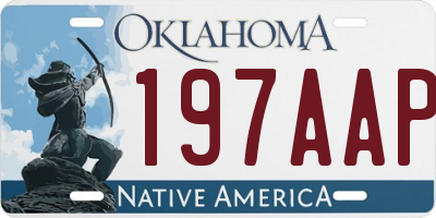 OK license plate 197AAP