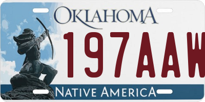 OK license plate 197AAW