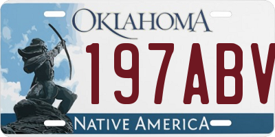 OK license plate 197ABV