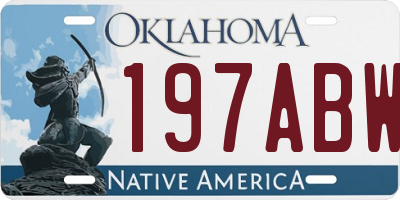 OK license plate 197ABW
