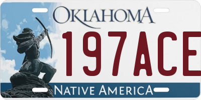 OK license plate 197ACE