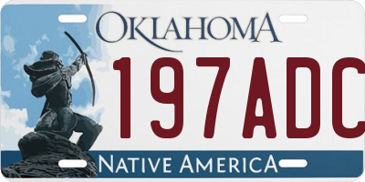 OK license plate 197ADC