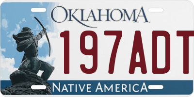 OK license plate 197ADT
