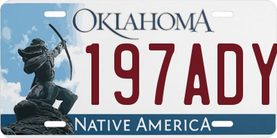 OK license plate 197ADY