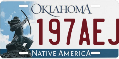 OK license plate 197AEJ