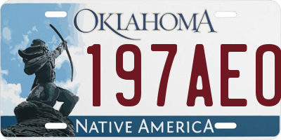 OK license plate 197AEO