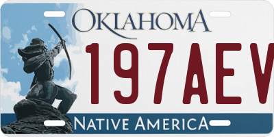 OK license plate 197AEV