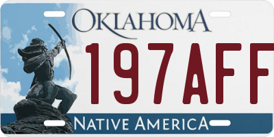 OK license plate 197AFF