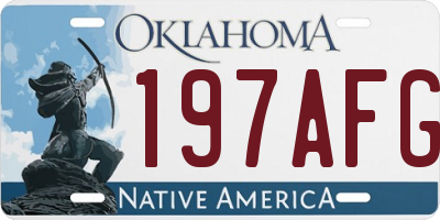 OK license plate 197AFG