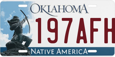 OK license plate 197AFH