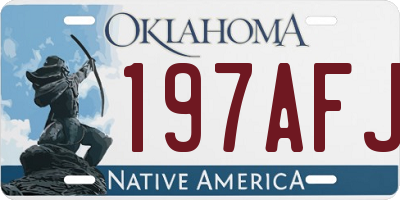 OK license plate 197AFJ