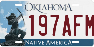 OK license plate 197AFM