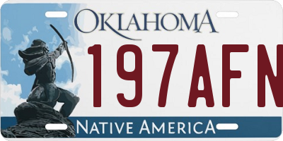 OK license plate 197AFN