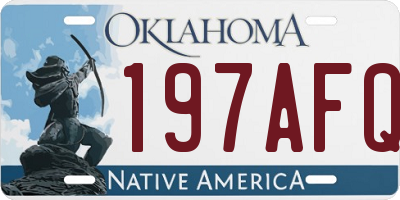 OK license plate 197AFQ