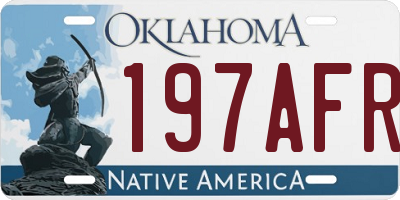OK license plate 197AFR