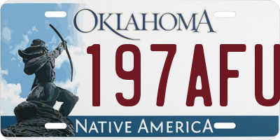 OK license plate 197AFU