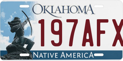 OK license plate 197AFX