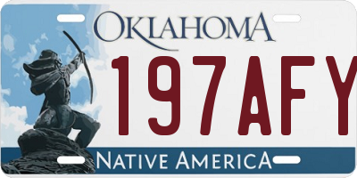 OK license plate 197AFY
