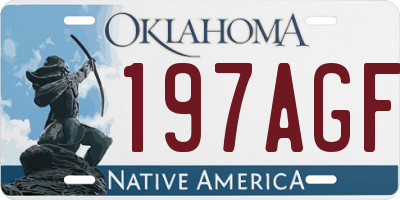 OK license plate 197AGF
