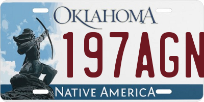 OK license plate 197AGN