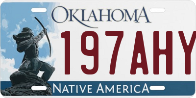 OK license plate 197AHY