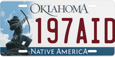 OK license plate 197AID